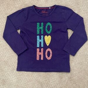 Boden Girls “Ho Ho Ho” Holiday Tee (size 4-5Y)